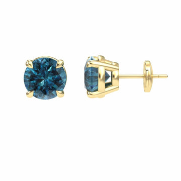 Blue Diamond Stud Earrings - Helena