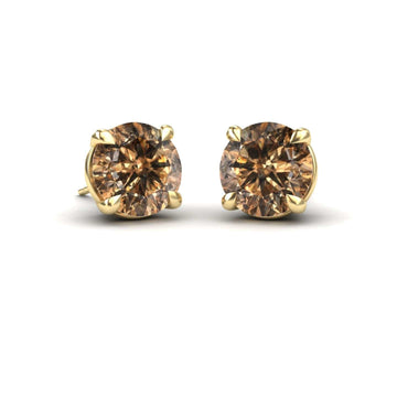 Brown Diamond Stud Earrings - Helena