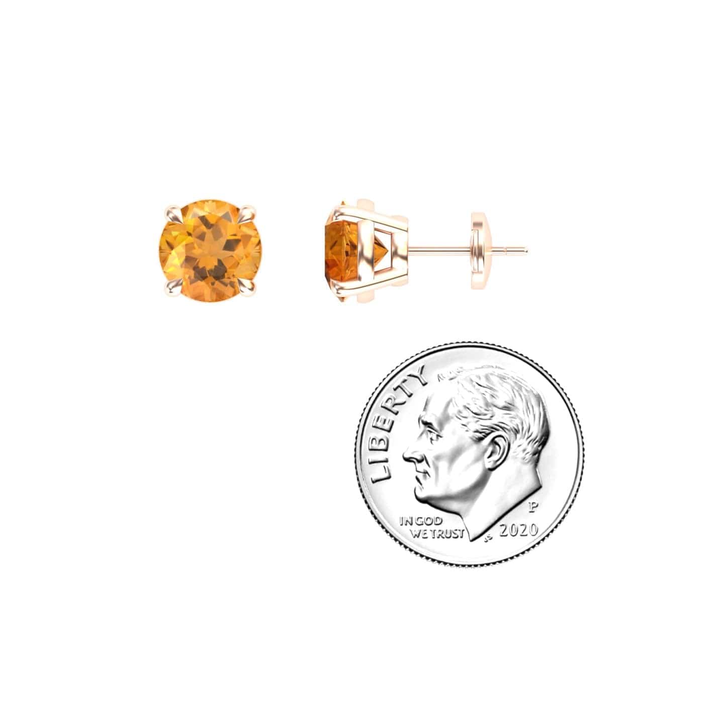 Citrine Stud Earrings - Helena