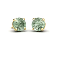 Green Amethyst Stud Earrings - Helena