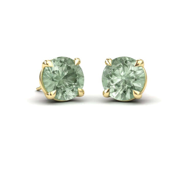 Green Amethyst Stud Earrings - Helena