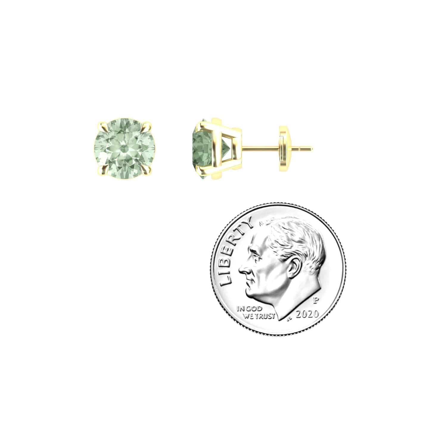 Green Amethyst Stud Earrings - Helena