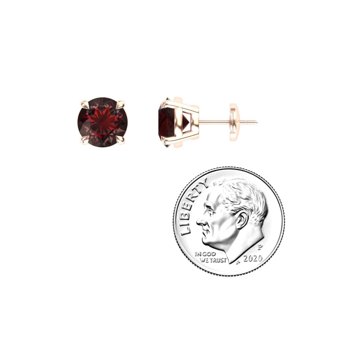 Garnet Stud Earrings - Helena