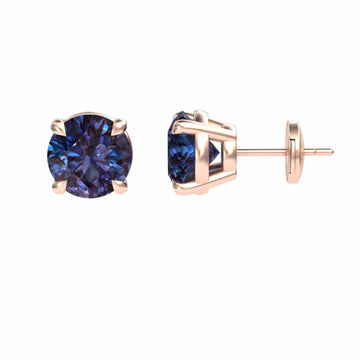 Lab Grown Alexandrite Stud Earrings - Helena