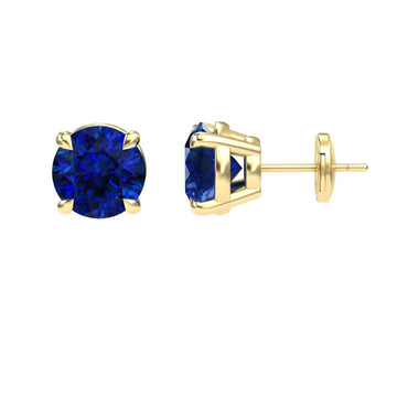 Lab Grown Blue Sapphire Stud Earrings - Helena
