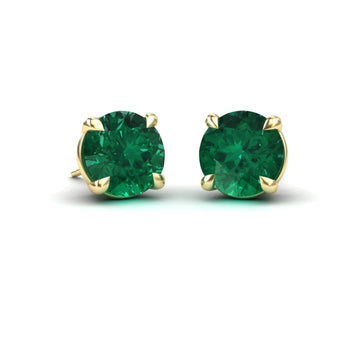 Lab Grown Emerald Stud Earrings - Helena