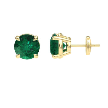 Lab Grown Emerald Stud Earrings - Helena