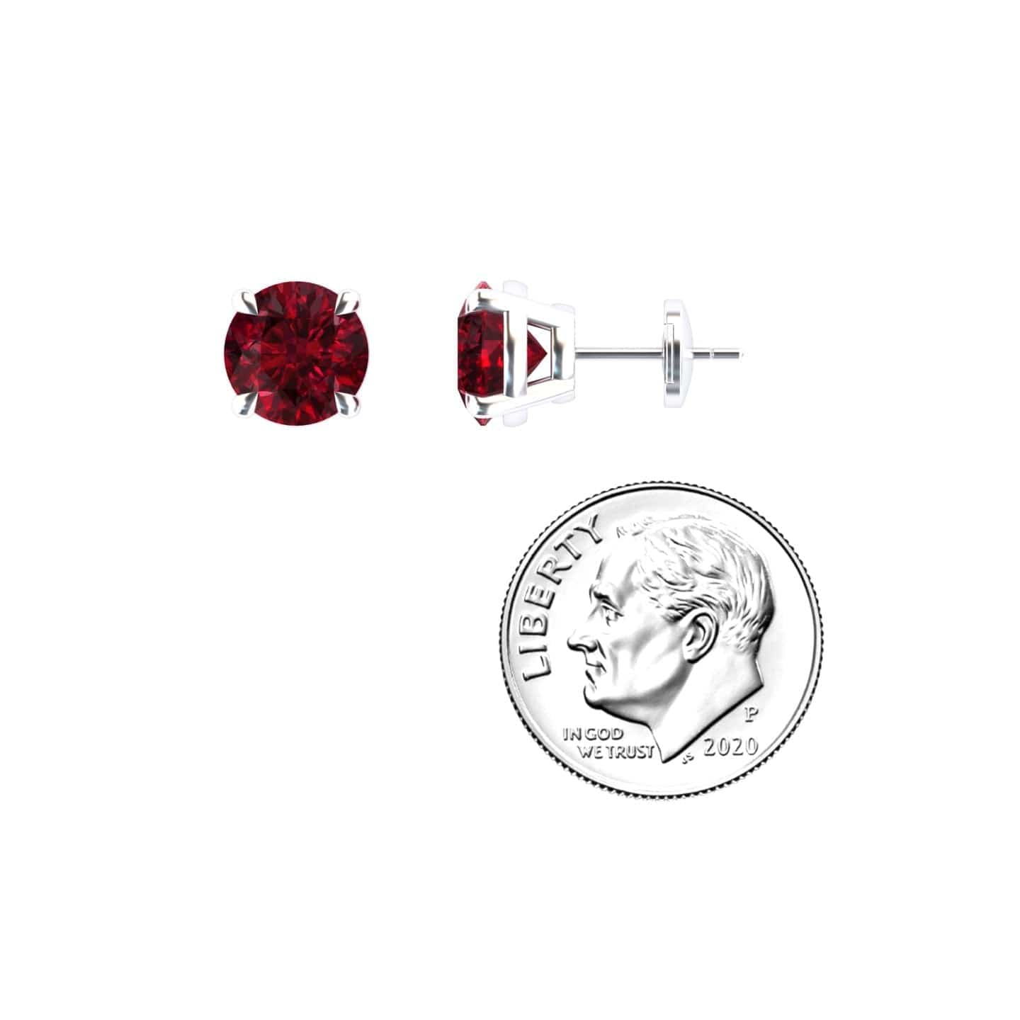 Lab Grown Ruby Stud Earrings - Helena
