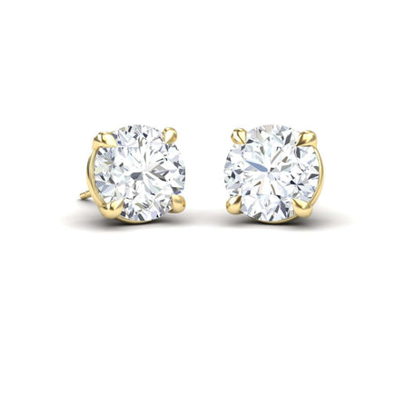 White Moissanite Stud Earrings - Helena