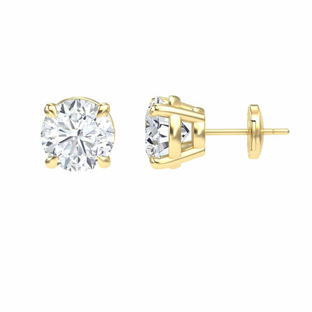 White Moissanite Stud Earrings - Helena