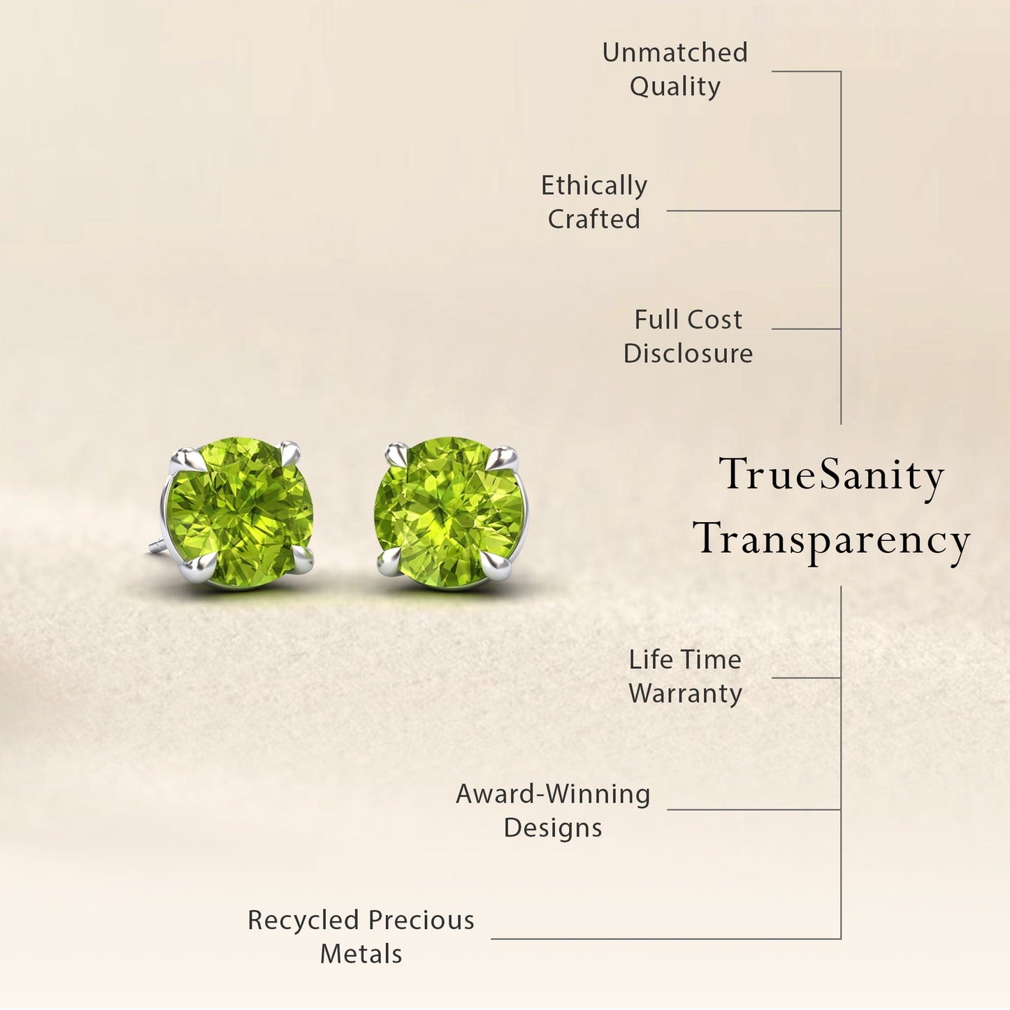 Peridot Stud Earrings - Helena