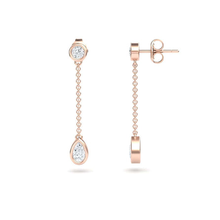 White Diamond Drop Earrings - Lexi