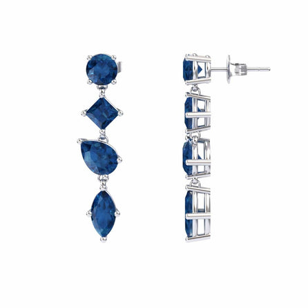 London Blue Topaz Multi-Cut Drop Earrings - Zara