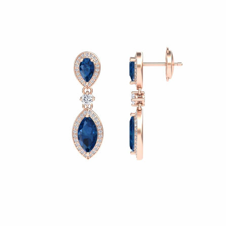 London Blue Topaz & Diamond Drop Earrings - Avni
