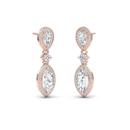 Lab Grown White Diamond Drop Earrings - Avni