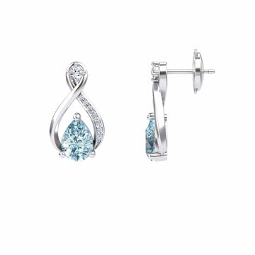 Aquamarine & Diamond Twist Fancy Earrings - Carol