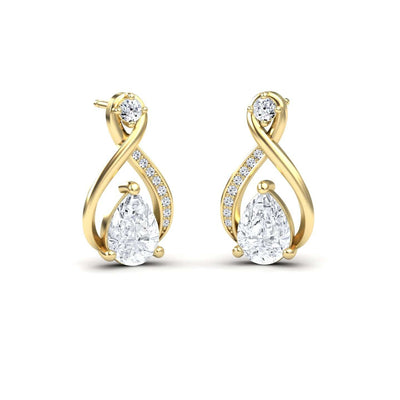 White Diamond Twist Fancy Earrings