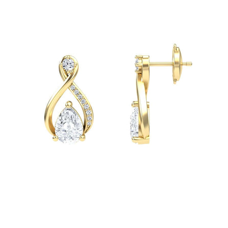 White Diamond Twist Fancy Earrings - Carol