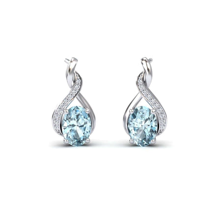 Aquamarine & Diamond Infinity Drop Earrings - Daniela