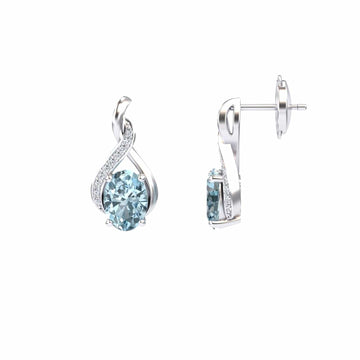 Aquamarine & Diamond Infinity Drop Earrings - Daniela