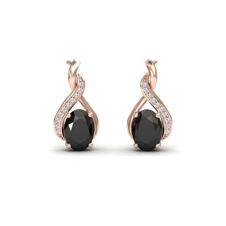 Black & White Diamond Infinity Drop Earrings - Daniela