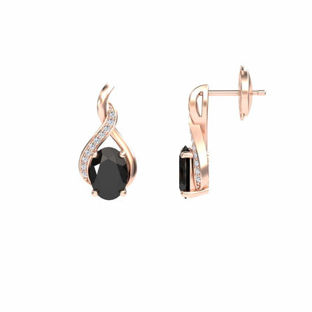 Black & White Diamond Infinity Drop Earrings - Daniela