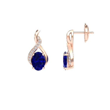 Blue Sapphire & Diamond Infinity Drop Earrings - Daniela