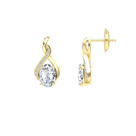 Lab Grown White Diamond Infinity Drop Earrings - Daniela