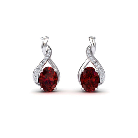 Ruby & Diamond Infinity Drop Earrings - Daniela