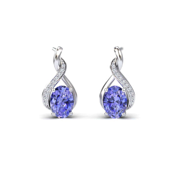 Tanzanite & Diamond Infinity Drop Earrings - Daniela