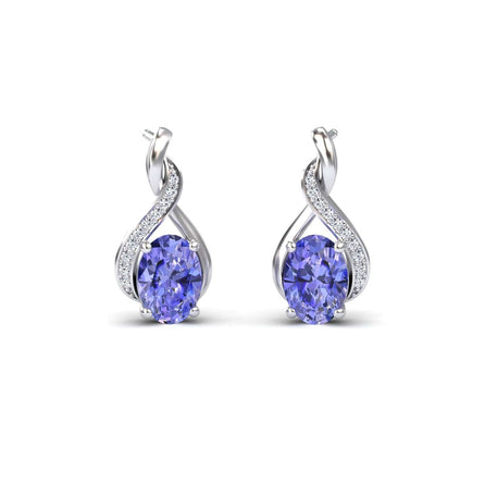 Tanzanite & Diamond Infinity Drop Earrings - Daniela