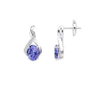 Tanzanite & Diamond Infinity Drop Earrings - Daniela