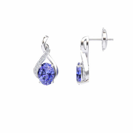 Tanzanite & Diamond Infinity Drop Earrings - Daniela