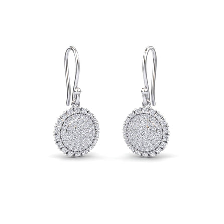 White Diamond Sphere Drop Earrings - Isla