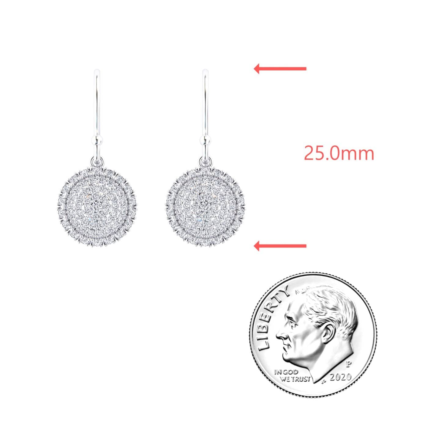 White Diamond Sphere Drop Earrings - Isla