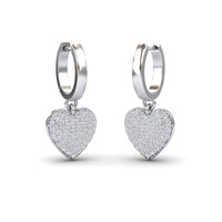 White Diamond Heart Hoop Earrings - Jinxi