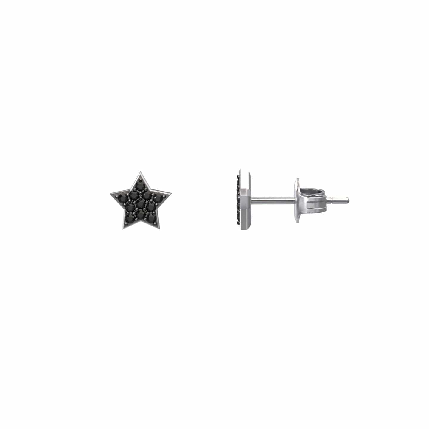 Black Diamond Celestial Sparkle Star Earrings - Nargis