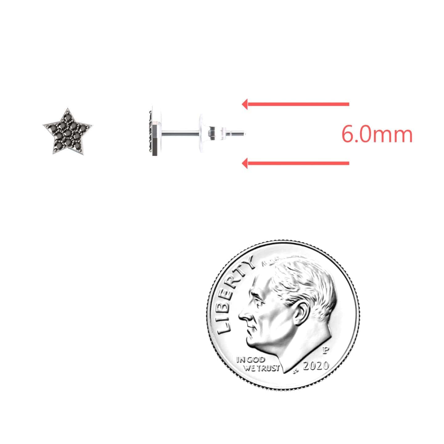 Black Diamond Celestial Sparkle Star Earrings - Nargis
