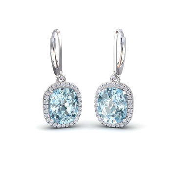 Aquamarine & Diamond Dangle Earrings - Shereen