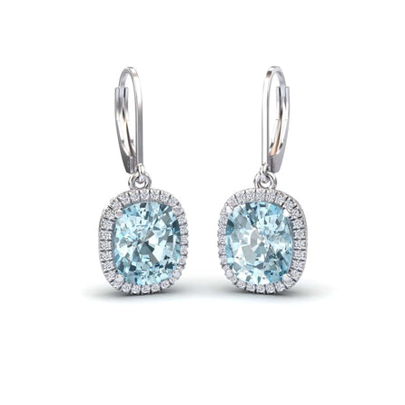Aquamarine & Diamond Dangle Earrings - Shereen