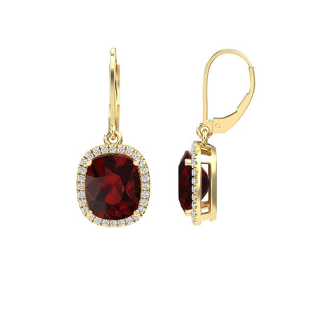 Garnet & Diamond Dangle Earrings - Shereen