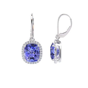 Lab Grown Tanzanite & Diamond Dangle Earrings - Shereen