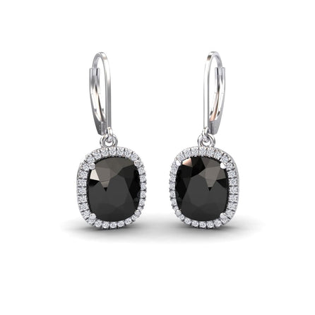 Black Onyx & Diamond Dangle Earrings - Shereen