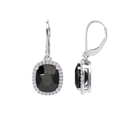 Black Onyx & Diamond Dangle Earrings - Shereen