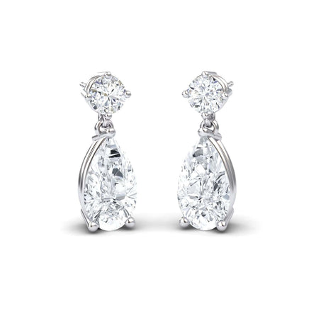 Lab Grown Diamond & Diamond Drop Earrings - Emma