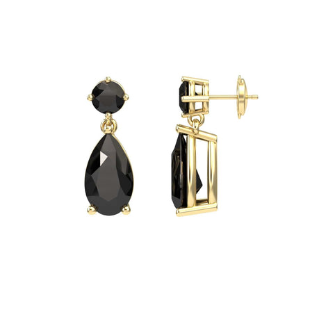 Black Onyx Drop Earrings - Emma