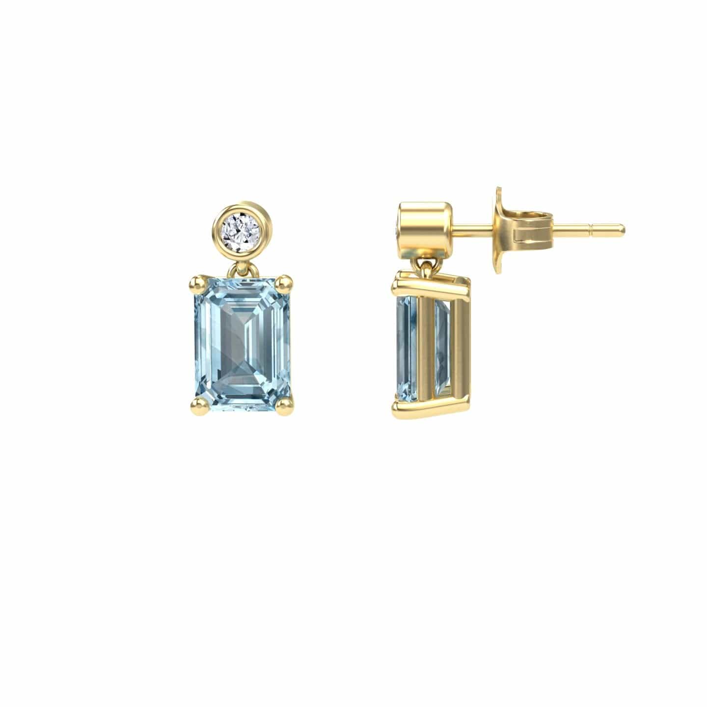 Aquamarine & White Diamond Drop Earrings - Gracia