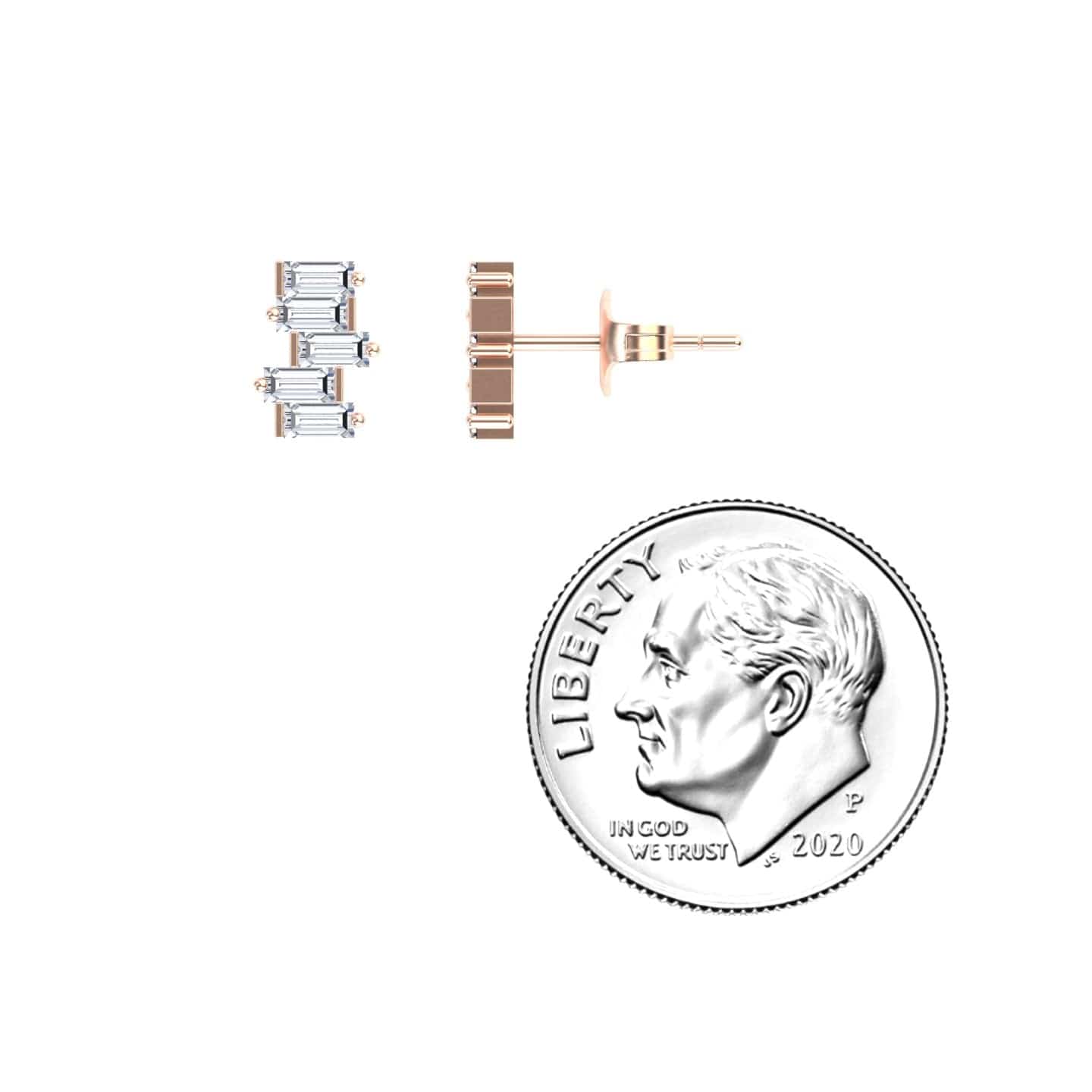 White Diamond Fashion Stud Earrings - Hema