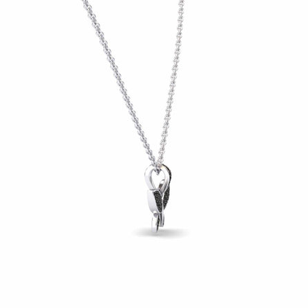 Black Diamond Pave Butterfly Necklace - Charlotte