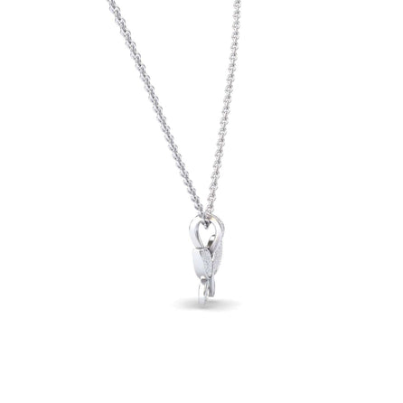 White Diamond Pave Butterfly Necklace - Charlotte